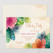 Hibiscus Bloemen Uitnodiging (Voorkant / Achterkant)