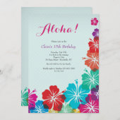 Hibiscus Bloemen Uitnodiging (Voorkant / Achterkant)