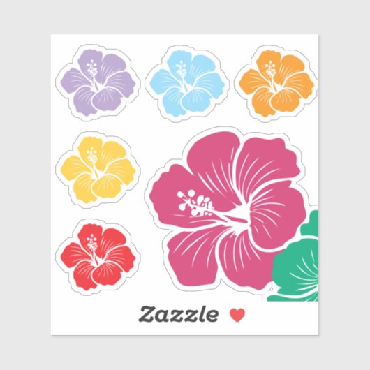 Hibiscus Bloemen Verscheidenheid Sticker (Vel)