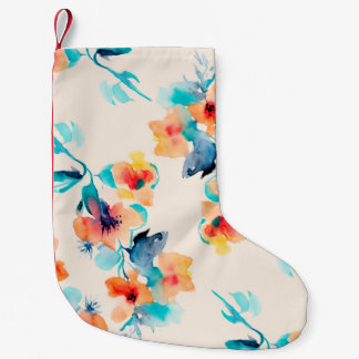 Hibiscus bloemen waterverf afbeelding patroon kleine kerstsok