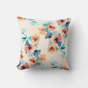 Hibiscus bloemen waterverf afbeelding patroon kussen
