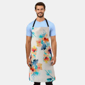 Hibiscus bloemen waterverf afbeelding patroon schort (Gedragen)
