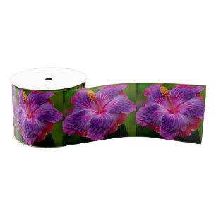 Hibiscus bloemenlint grosgrain lint