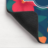 Hibiscus bloemig kleurrijk gepersonaliseerd patroo muismat (Hoek)