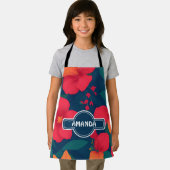 Hibiscus bloemig kleurrijk gepersonaliseerd patroo schort (Insitu)