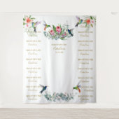 Hibiscus Bloemige Stap & Herhaal Bautizo Achtergro Wandkleed (Voorkant)