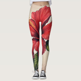 Hibiscus bloempatroon All-over-Print Leggings