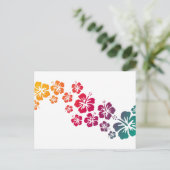 hibiscus blooms gekleurd briefkaart (Staand voorkant)