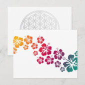 hibiscus blooms gekleurd briefkaart (Voorkant / Achterkant)