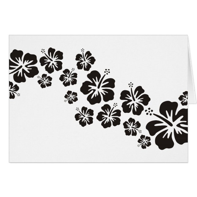 hibiscus blooms in het zwart (Voorkant Horizontaal)