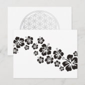 hibiscus blooms in het zwart briefkaart (Voorkant / Achterkant)