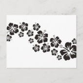 hibiscus blooms in het zwart briefkaart (Voorkant)