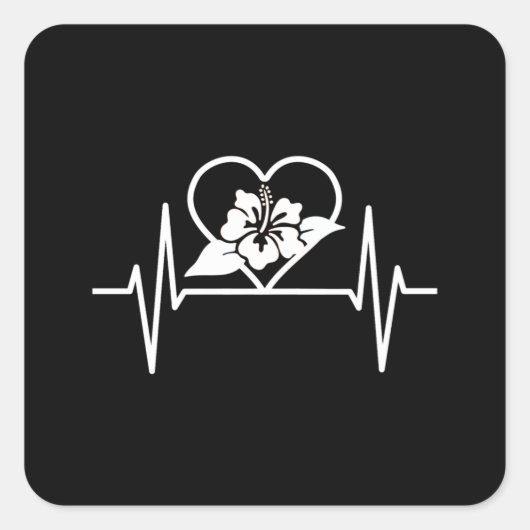 Hibiscus Blossom Flowers Vierkante Sticker (Voorkant)