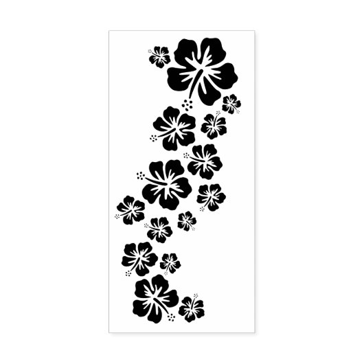 Hibiscus Blossom Garland + uw backgr. & ideeën Rubberstempel (Afrduk)