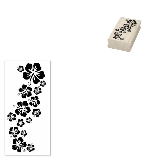 Hibiscus Blossom Garland + uw backgr. & ideeën Rubberstempel (Gestempeld)