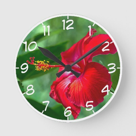 Hibiscus Blossom Ronde Klok (Voorkant)