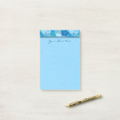 Hibiscus Blue Batik Post-it® Notes (Op bureau)