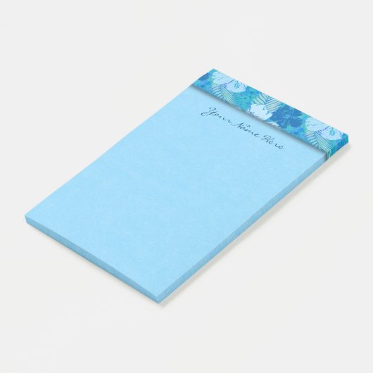 Hibiscus Blue Batik Post-it® Notes (Schuin)