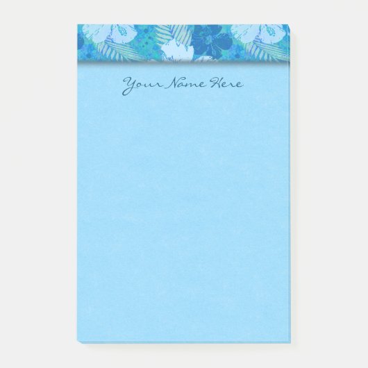 Hibiscus Blue Batik Post-it® Notes (Voorkant)