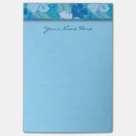 Hibiscus Blue Batik Post-it® Notes