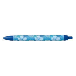 Hibiscus Blue Batik Zwarte Inkt Pen
