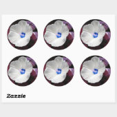 Hibiscus Blue Sticker-  Ronde Sticker (Vel)