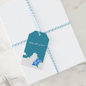 Hibiscus-blue & Summer Clouds Cadeaulabel