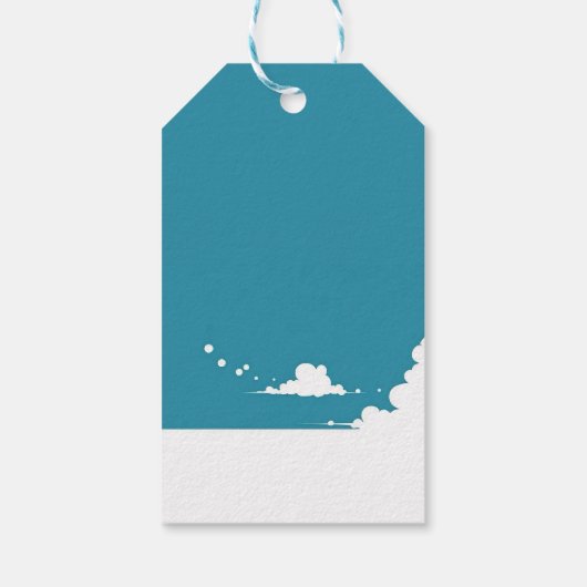 Hibiscus-blue & Summer Clouds Cadeaulabel (Achterkant)