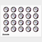 Hibiscus Blue Wedding -  Ronde Sticker (Vel)