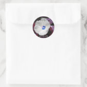 Hibiscus Blue Wedding -  Ronde Sticker (Tas)
