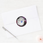 Hibiscus Blue Wedding -  Ronde Sticker (Envelop)