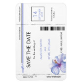 Hibiscus Boarding Pass Bewaar de datum Magneten (Verticaal)