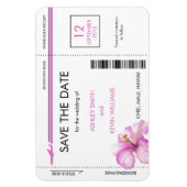 Hibiscus Boarding Pass Bewaar de datum Magneten (Verticaal)