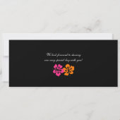 Hibiscus Boarding Pass Linen Wedding Invitation Kaart (Achterkant)