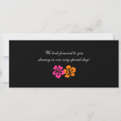 Hibiscus Boarding Pass Linen Wedding Invitation Kaart (Achterkant)