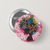 Hibiscus×Bomber Head Ronde Button 5,7 Cm (Voorkant /achterkant)