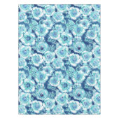 HIBISCUS BOUNTY Blue Tropical Hawaiian Floral Tafelkleed (Voorkant)