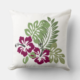 Hibiscus Bourgondië loof decoratie bloemen T-Shir Kussen