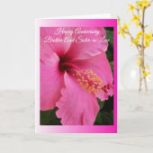 Hibiscus Brother en vrouw, persoonlijk Jubileum Kaart (Gele Bloem)