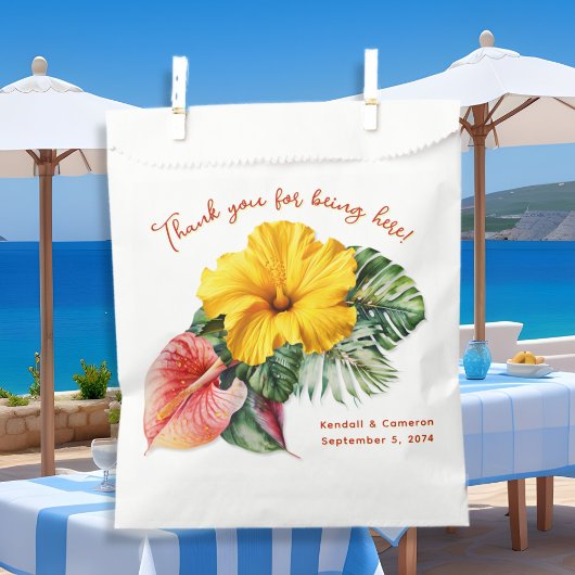 Hibiscus bruiloft Dank u voor tassen Bedankzakje