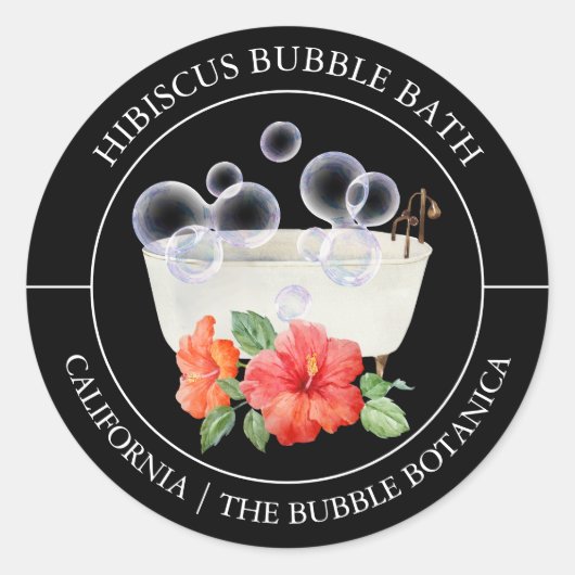 Hibiscus Bubble Bath label (Voorkant)