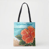 "Hibiscus by the Beach" Aangepaste Canvas tas (Voorkant)