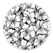 Hibiscus Ceramic Knob Keramische Knop (Voorkant)