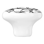 Hibiscus Ceramic Knob Keramische Knop (Zijkant)