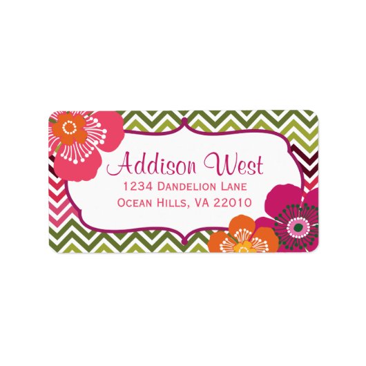 Hibiscus Chevron-labels Etiket (Voorkant)