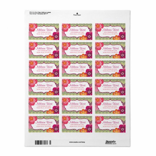 Hibiscus Chevron-labels Etiket (Full Sheet)