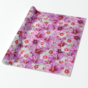 Hibiscus - Chinese Roos Bloem Patroon Cadeaupapier