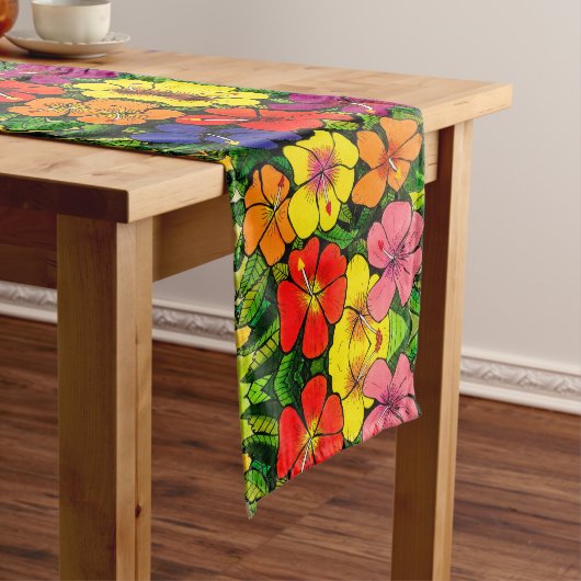 Hibiscus Color- Table Runner Korte Tafelloper (Voorbeeld)