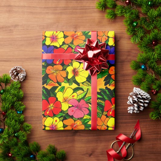 Hibiscus Colour Wrapping Paper Cadeaupapier (Feestdagen Geschenken)