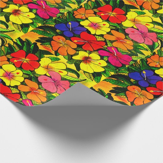 Hibiscus Colour Wrapping Paper Cadeaupapier (Hoek)
